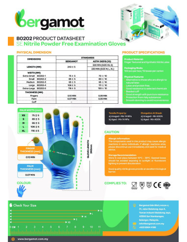 Nitrile gloves dark blue without powder 3.5g...