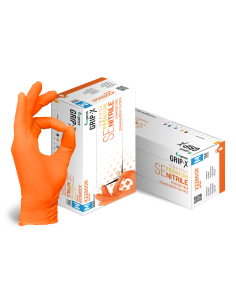 Nitrile gloves X-GRIP, orange