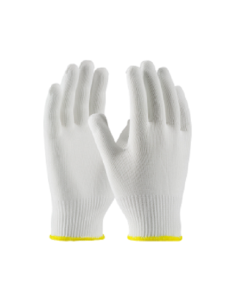 Cotton protective gloves with yellow edge (knitted) 12 pairs 2