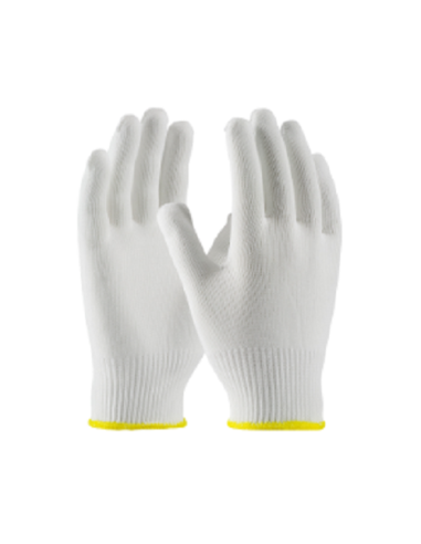 Cotton protective gloves with yellow edge...