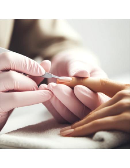 Nitrile gloves pink without powder 100 pcs