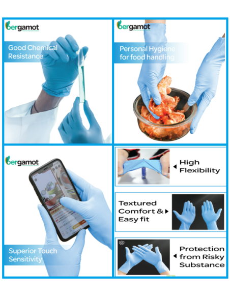 Nitrile gloves dark blue without powder 3.5g 100 pcs