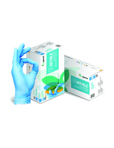 Nitrilne zaščitne rokavice Bergamot, modre, brez pudra 3,5g 100kom