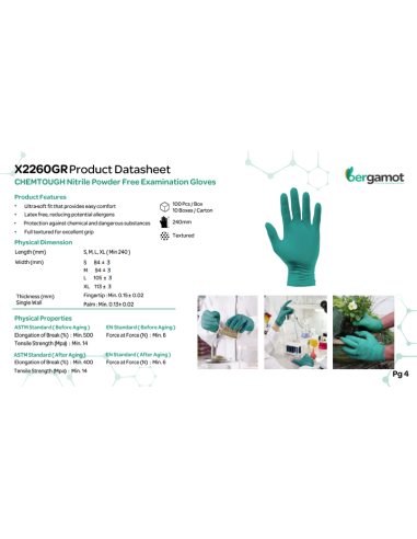 Powder-free nitrile gloves green 6g 100 pcs -...