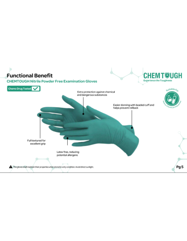 Powder-free nitrile gloves green 6g 100 pcs -...