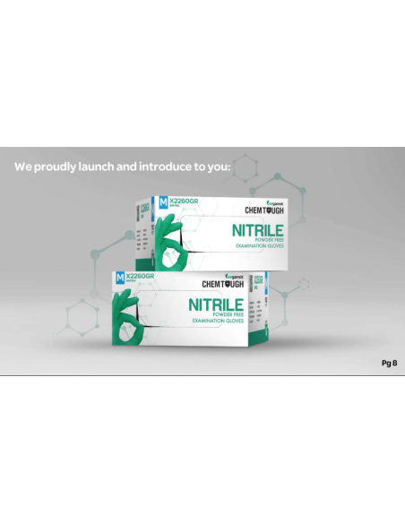 Powder-free nitrile gloves green 6g 100 pcs - chemically resistant