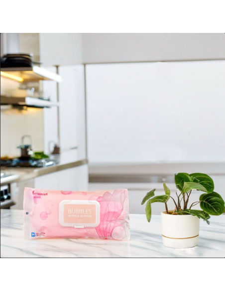 copy of Nitril rukavice roze bez pudera 100 kom