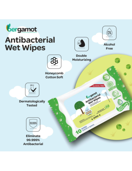 Antibakterijske hidratantne maramice Bergamot - 10 kom