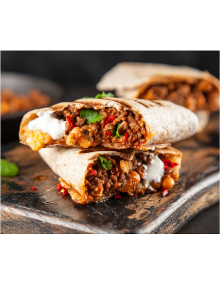 Buritto narejen iz pšenične tortilije Cantina Mexicana