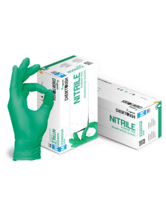 Powder-free nitrile gloves green 6g 100 pcs - chemically resistant
