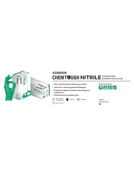 Nitrilne rukavice bez pudera zelene 6g 100 kom - kemijski otporne