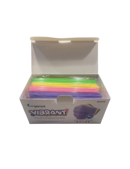 Medicinske zaščitne maske Bergamot Vibrant večbarvne v odprti embalaži