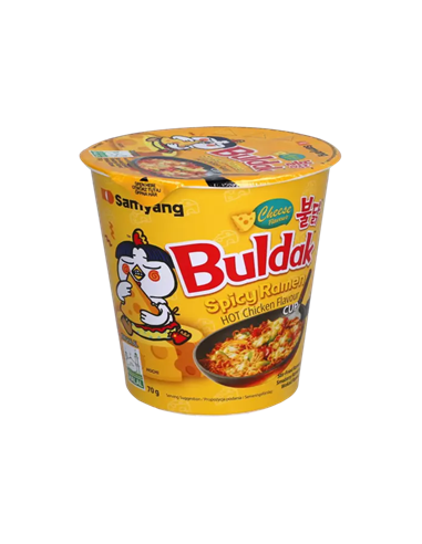 Buldak Carbonara Cup 80 g – korejski kremno-pekoči ramen rezanci v lončku (instant rezanci).