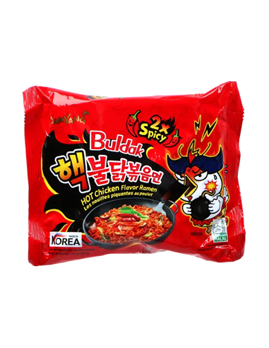 Buldak 2x Spicy 140 g – korejski dvojno pekoči ramen rezanci z okusom pekočega piščanca