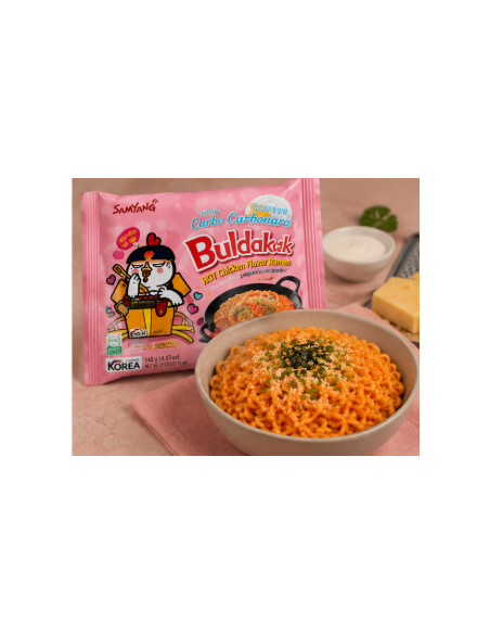 Buldak-rezanci Ramen z okusom pekočega piščanca in Carbonare