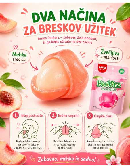 copy of Amos Peelerz olupljivi žele bonboni z okusom manga, 65 g