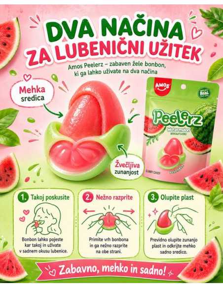 Amos Peelerz lubenica – dva načina uživanja olupljivih žele bonbonov