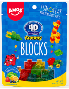 Embalaža Amos 4D gumi kock, 72 g.