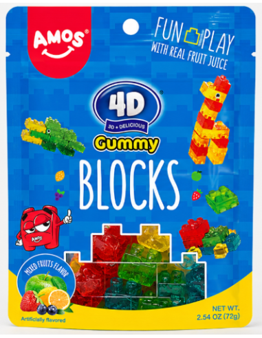 Embalaža Amos 4D gumi kock, 72 g.