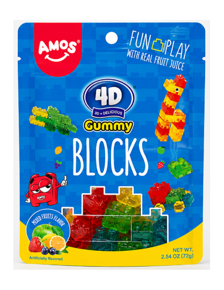 Embalaža Amos 4D gumi kock, 72 g.