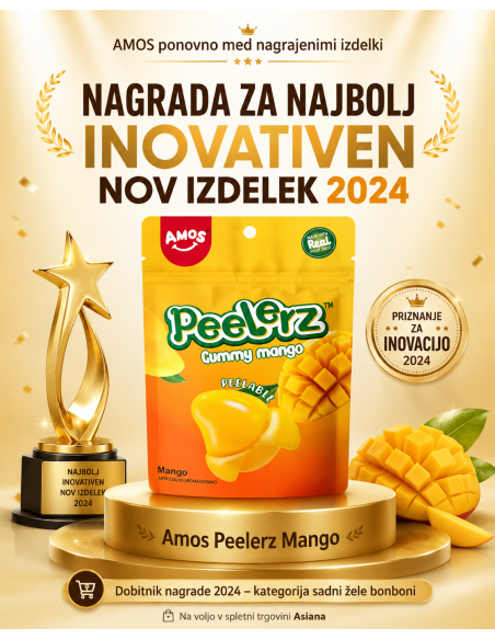 copy of Amos Peelerz olupljivi žele bonboni z okusom manga, 65 g