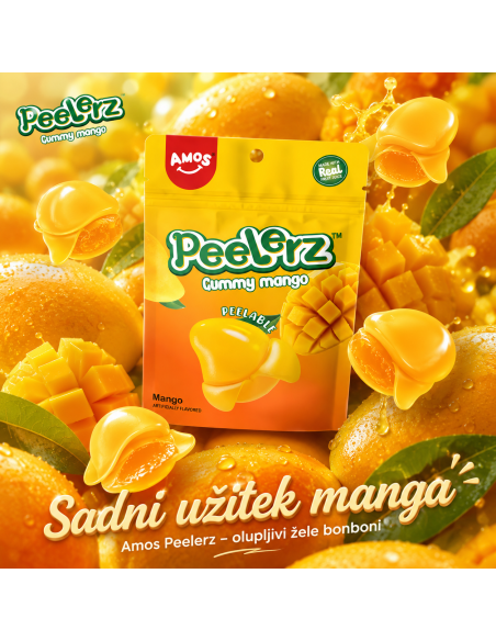 copy of Amos Peelerz olupljivi žele bonboni z okusom manga, 65 g