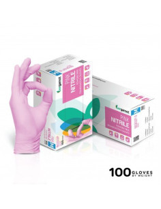Nitrile gloves pink without powder 100 pcs