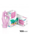 Nitrile gloves pink without powder 100 pcs