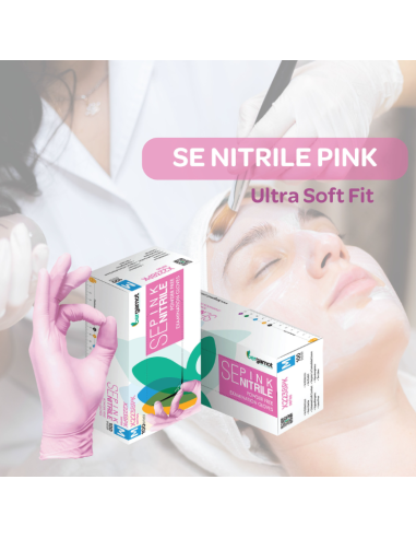 copy of Nitril rukavice roze bez pudera 100 kom